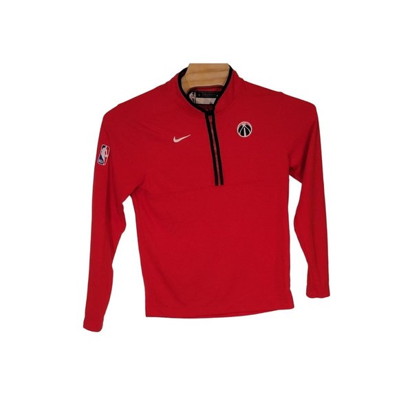 Nike NBA Quarter Zip Basketball Warm Up Jacket Red Size Small - Picture 2 of 6